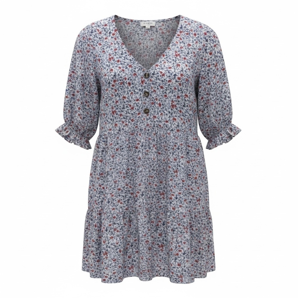 Umgee purple floral mini dress, small